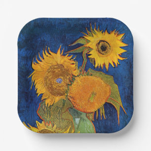 Vincent van Gogh - Vase with Five Sunflowers Paper Plates