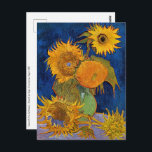 Vincent van Gogh - Vase with Five Sunflowers Postcard<br><div class="desc">Vase with Five Sunflowers - Vincent van Gogh,  Oil on Canvas,  August 1888</div>