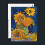 Vincent van Gogh - Vase with Five Sunflowers Postcard<br><div class="desc">Vase with Five Sunflowers - Vincent van Gogh,  Oil on Canvas,  August 1888</div>