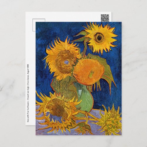 Vincent van Gogh _ Vase with Five Sunflowers Postcard