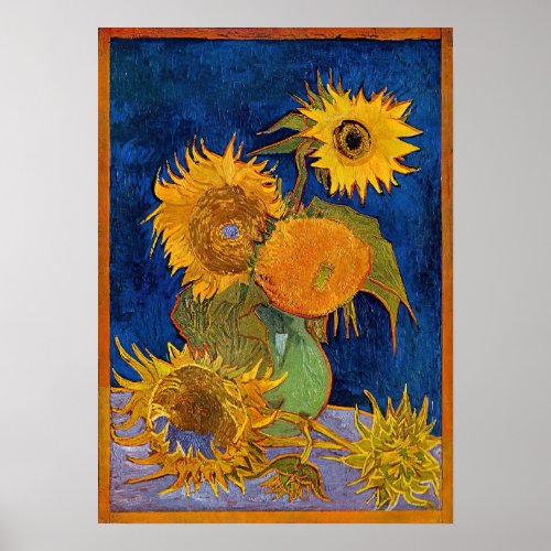 Vincent van Gogh _ Vase with Five Sunflowers Poster