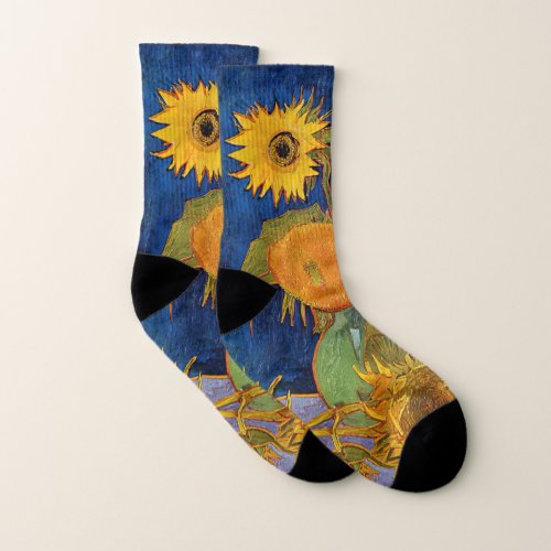 Vincent van Gogh _ Vase with Five Sunflowers Socks