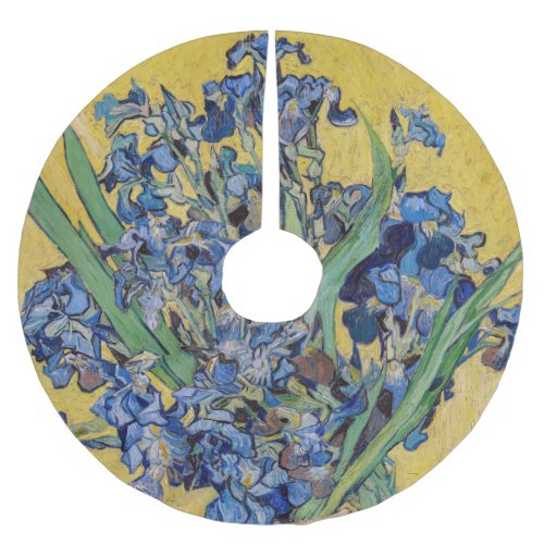 Vincent van Gogh _ Vase with Irises Brushed Polyester Tree Skirt