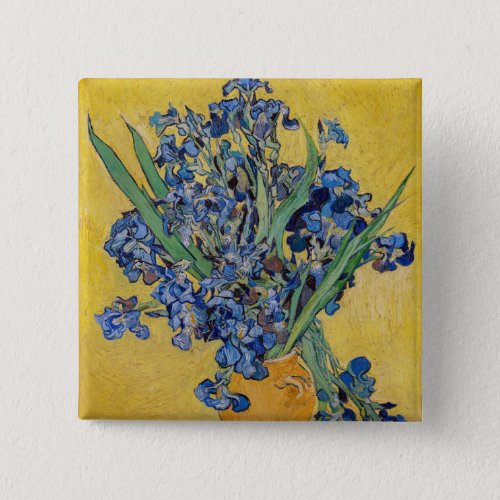 Vincent van Gogh _ Vase with Irises Button