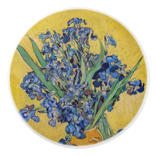 Vincent van Gogh _ Vase with Irises Ceramic Knob