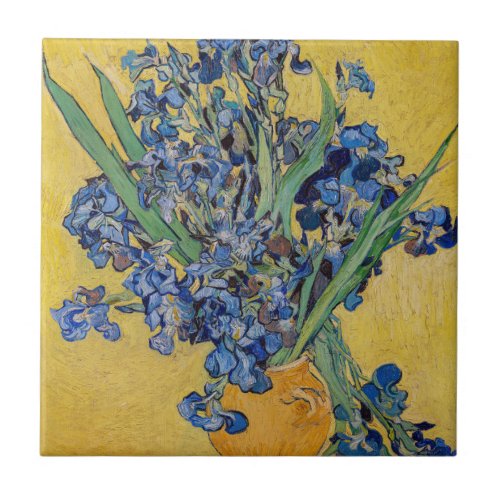 Vincent van Gogh _ Vase with Irises Ceramic Tile
