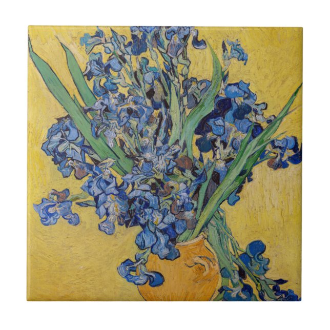 Vincent van Gogh - Vase with Irises Ceramic Tile (Front)