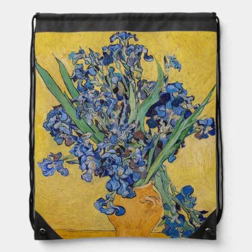 Vincent van Gogh _ Vase with Irises Drawstring Bag