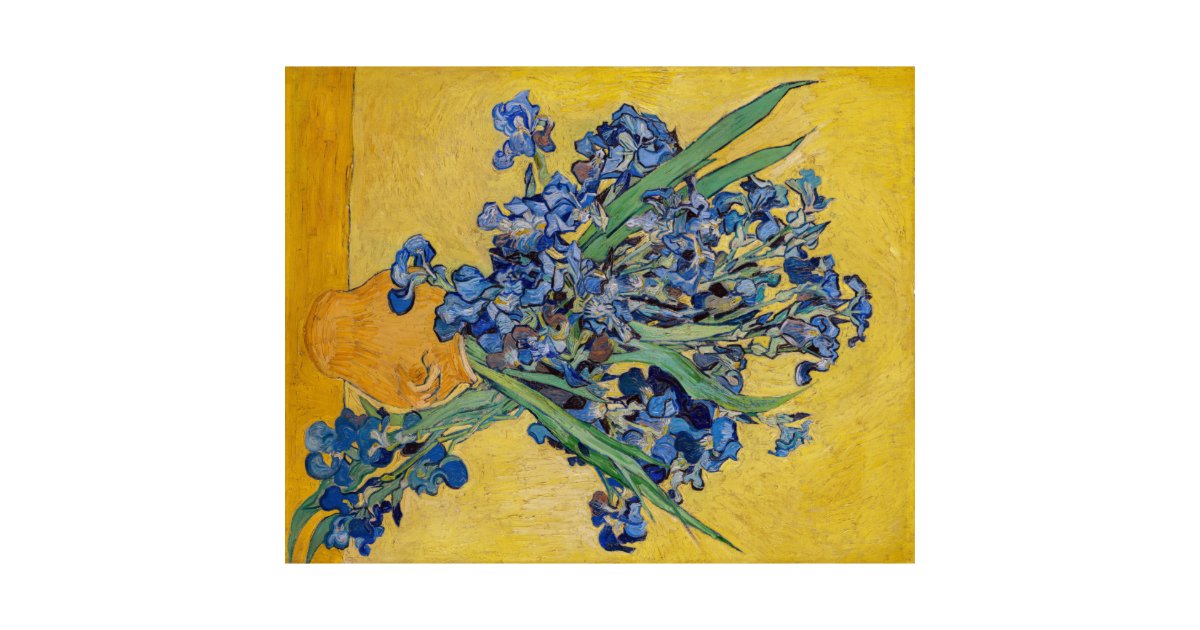 Vincent van Gogh Vase with Irises Fabric Zazzle