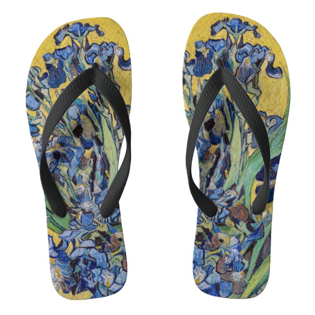 Vincent van Gogh - Vase with Irises Flip Flops (Footbed)