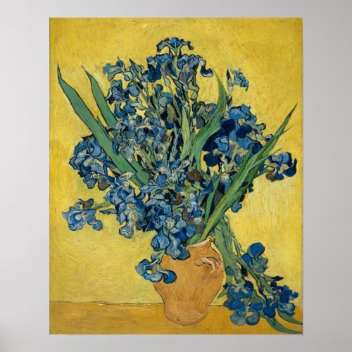 Vincent van Gogh Vase with Irises Floral GalleryHD Poster