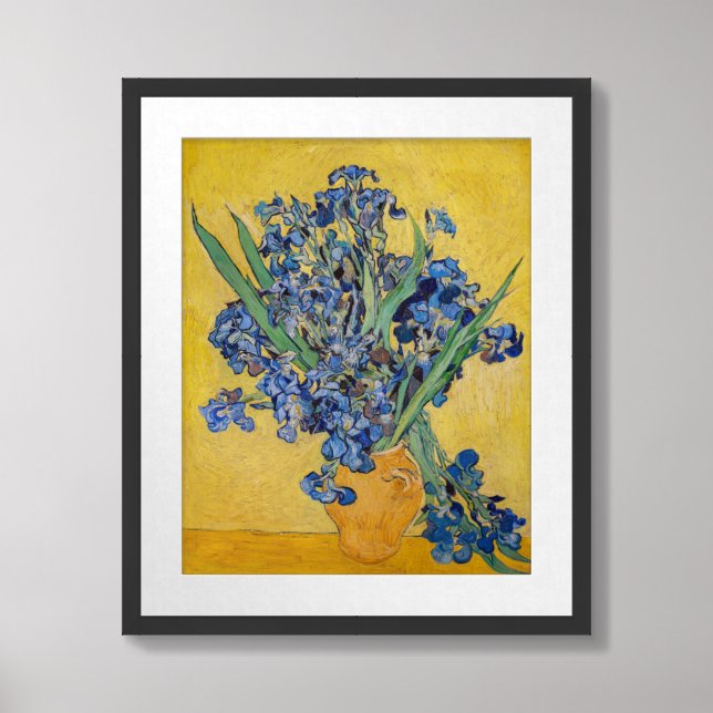 Vincent van Gogh - Vase with Irises Framed Art (Framed Front)