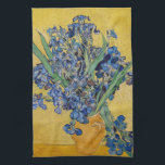 Vincent van Gogh - Vase with Irises Kitchen Towel<br><div class="desc">Vase with Irises,  Yellow Background - Vincent van Gogh,  Oil on Canvas,  1890,  Saint-Remy</div>