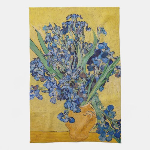 Vincent van Gogh _ Vase with Irises Kitchen Towel