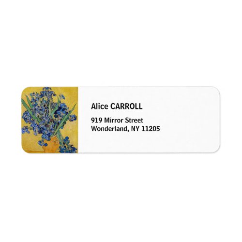 Vincent van Gogh _ Vase with Irises Label