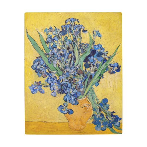 Vincent van Gogh _ Vase with Irises Metal Print