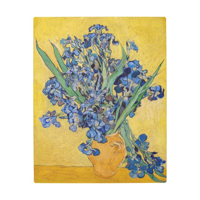 Vincent van Gogh - Vase with Irises Metal Print (Front)