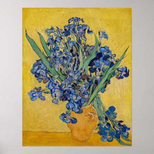 Vincent van Gogh _ Vase with Irises Poster