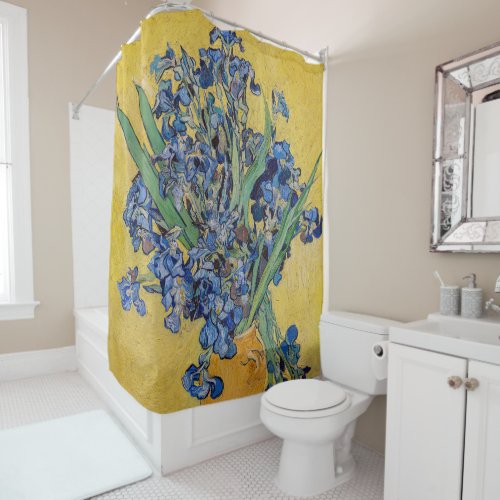Vincent van Gogh _ Vase with Irises Shower Curtain