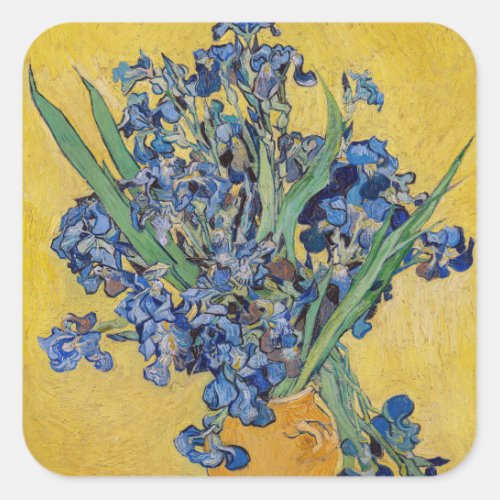 Vincent van Gogh _ Vase with Irises Square Sticker