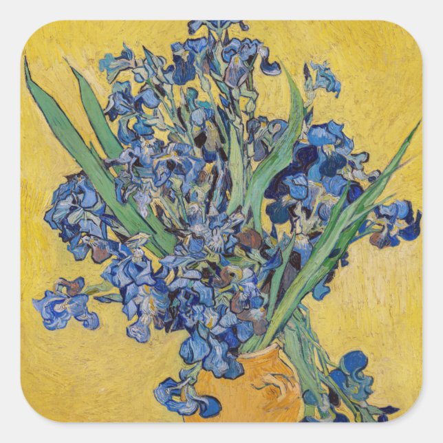 Vincent van Gogh - Vase with Irises Square Sticker (Front)