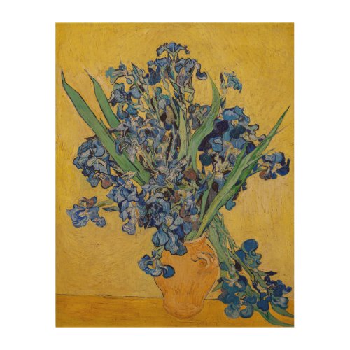 Vincent van Gogh _ Vase with Irises Wood Wall Art