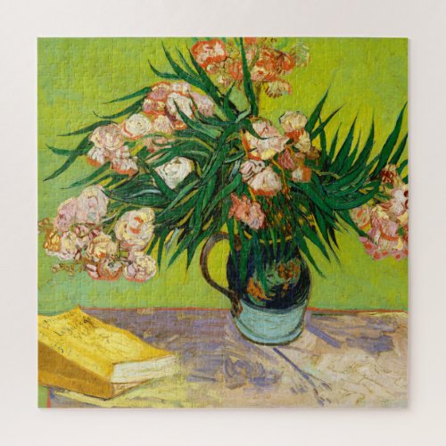 Vincent Van Gogh Vase With Oleanders And Books Jigsaw Puzzle