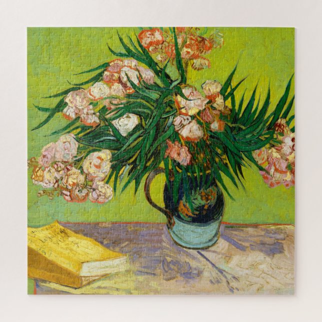 Vincent Van Gogh Vase With Oleanders And Books Jigsaw Puzzle (Vertical)