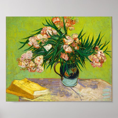 Vincent Van Gogh Vase With Oleanders And Books Poster