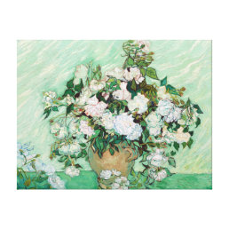 Vincent van Gogh Vase with Pink Roses Canvas Print