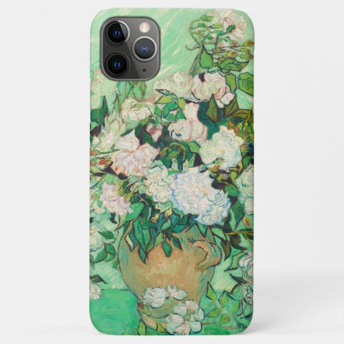 Vincent Van Gogh Vase with Pink Roses Fine Art iPhone 11 Pro Max Case