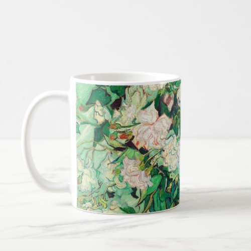 Vincent Van Gogh Vase with Pink Roses Fine Art Coffee Mug