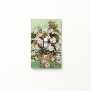 Vincent Van Gogh Vase With Pink Roses Floral Art Light Switch Cover