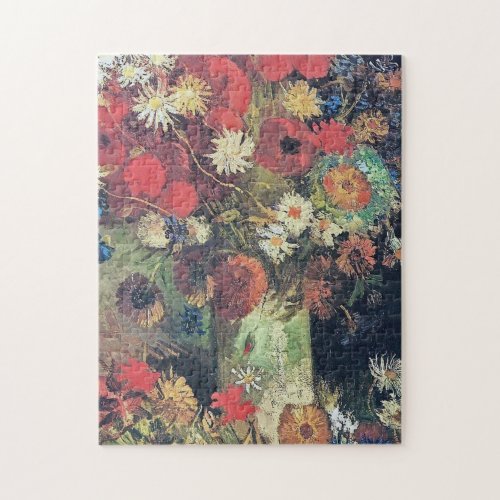Vincent Van Gogh _ Vase with Poppies Cornflowers Jigsaw Puzzle
