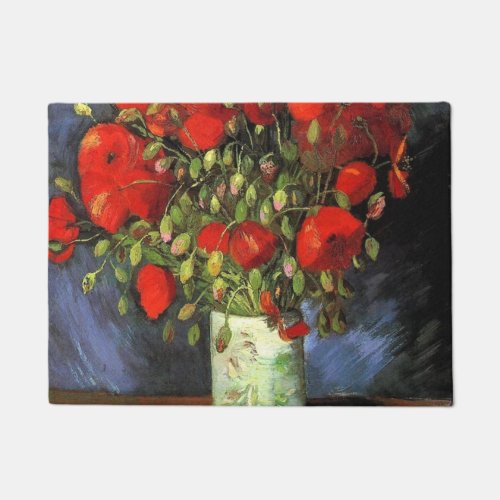 Vincent Van Gogh Vase With Red Poppies Doormat