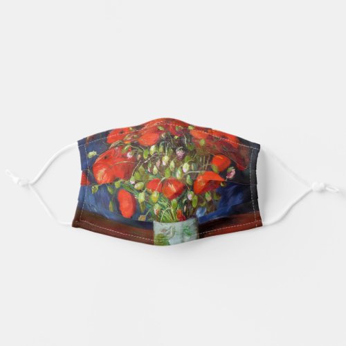 Vincent Van Gogh Vase with Red Poppies Fine Art Adult Cloth Face Mask
