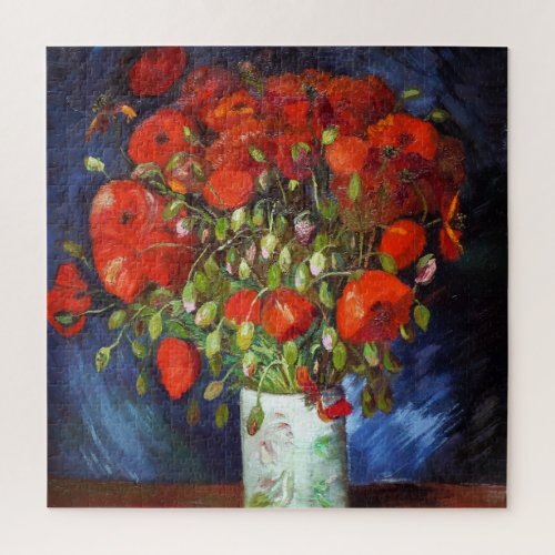 Vincent Van Gogh Vase with Red Poppies Fine Art Jigsaw Puzzle