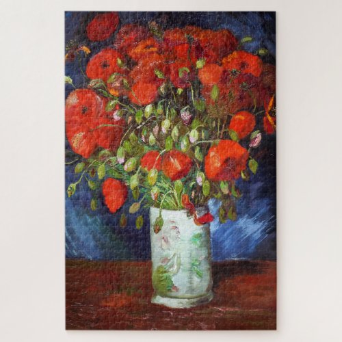 Vincent Van Gogh Vase with Red Poppies Fine Art Jigsaw Puzzle