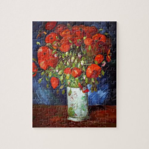 Vincent Van Gogh Vase with Red Poppies Fine Art Jigsaw Puzzle