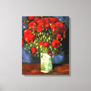 Vincent Van Gogh Vase With Red Poppies Floral Art Canvas Print