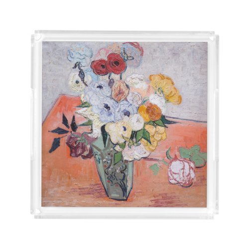 Vincent van Gogh _ Vase with Roses  Anemones Acrylic Tray