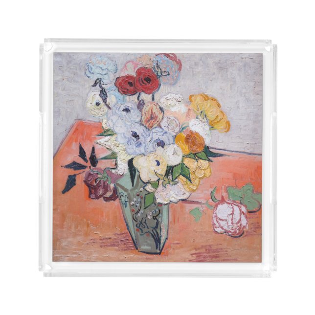 Vincent van Gogh - Vase with Roses & Anemones Acrylic Tray (Front)