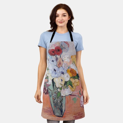 Vincent van Gogh _ Vase with Roses  Anemones Apron