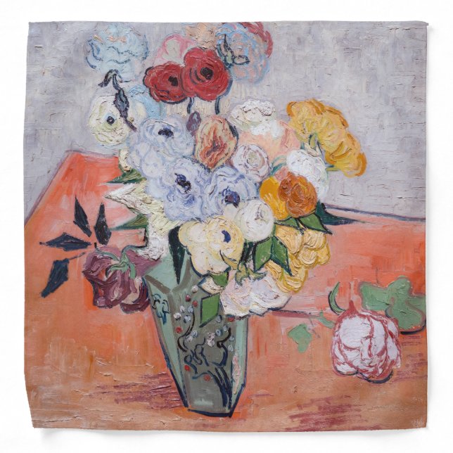 Vincent van Gogh - Vase with Roses & Anemones Bandana (Front)