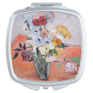 Vincent van Gogh - Vase with Roses & Anemones Compact Mirror