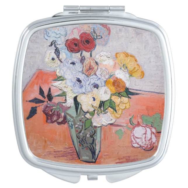Vincent van Gogh - Vase with Roses & Anemones Compact Mirror (Front)