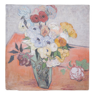 Vincent van Gogh - Vase with Roses & Anemones Duvet Cover