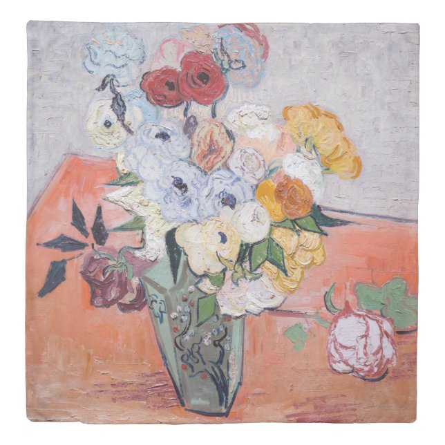 Vincent van Gogh - Vase with Roses & Anemones Duvet Cover (Front)