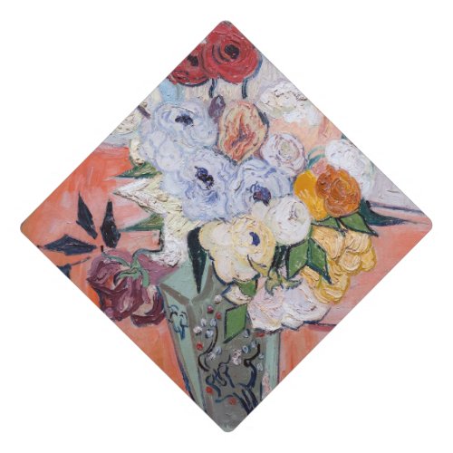 Vincent van Gogh _ Vase with Roses  Anemones Graduation Cap Topper