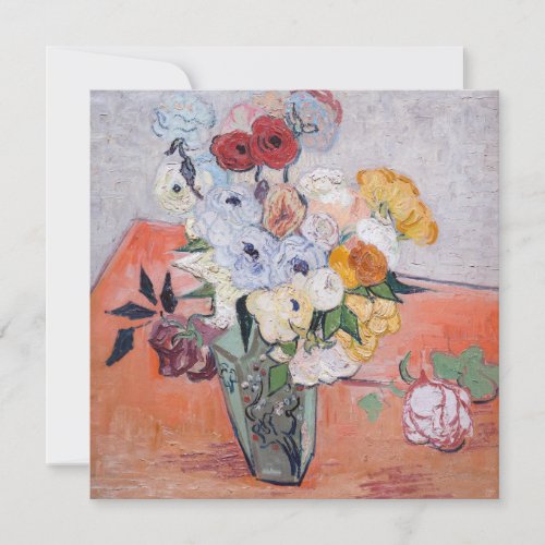 Vincent van Gogh _ Vase with Roses  Anemones Invitation